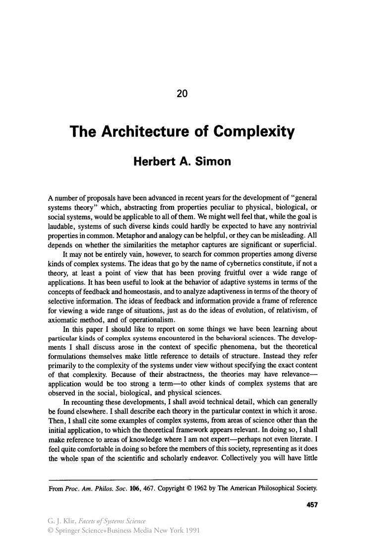 Diagram: The Architecture of Complexity